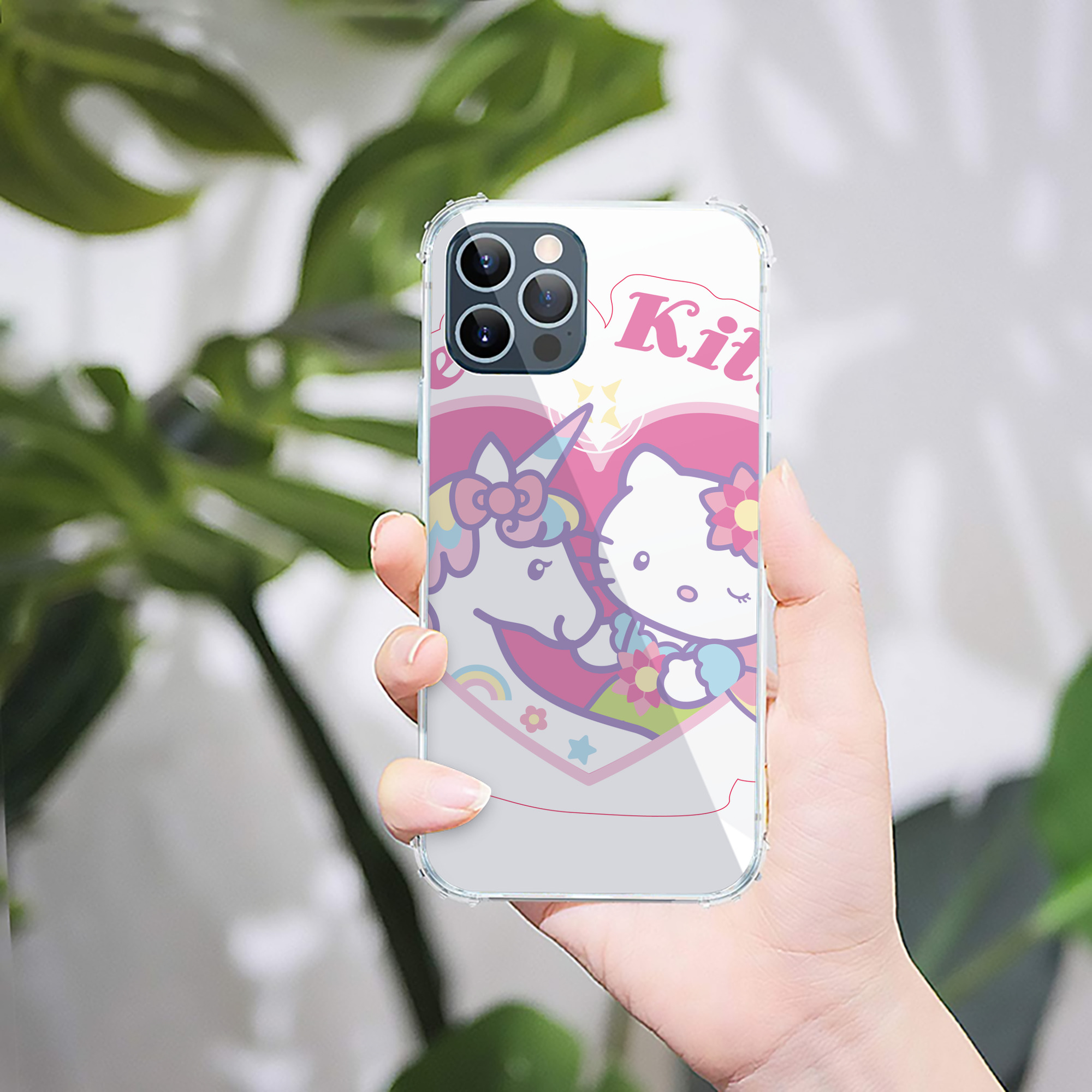 （画像用） Hello Kitty ハローキティ 【iPhone 12シリーズ対応】透明スマホケース（クリアソフトケース）